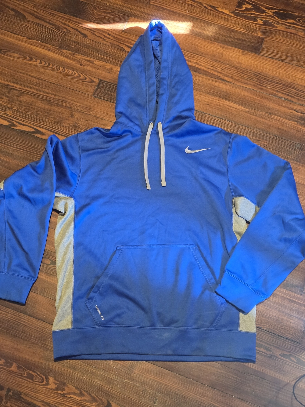 Nike Blue Pullover Hoodie with Gray Accents